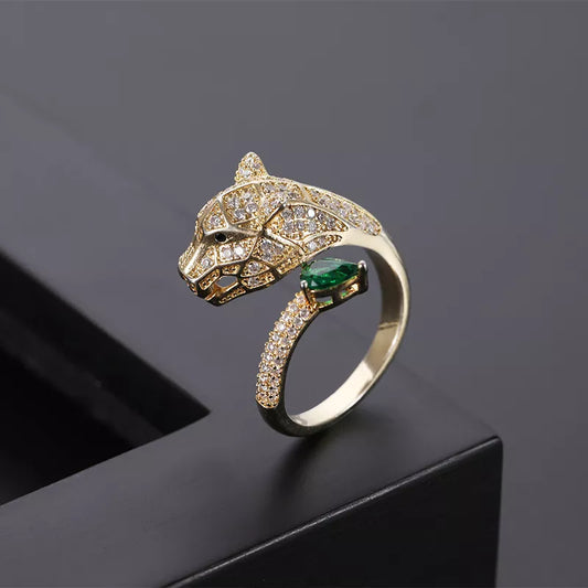 lamar Leopard Head Design Resizable Ring