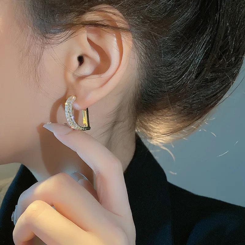 LA  Fashion Full of Rhinestone Earrings For Women Luxury