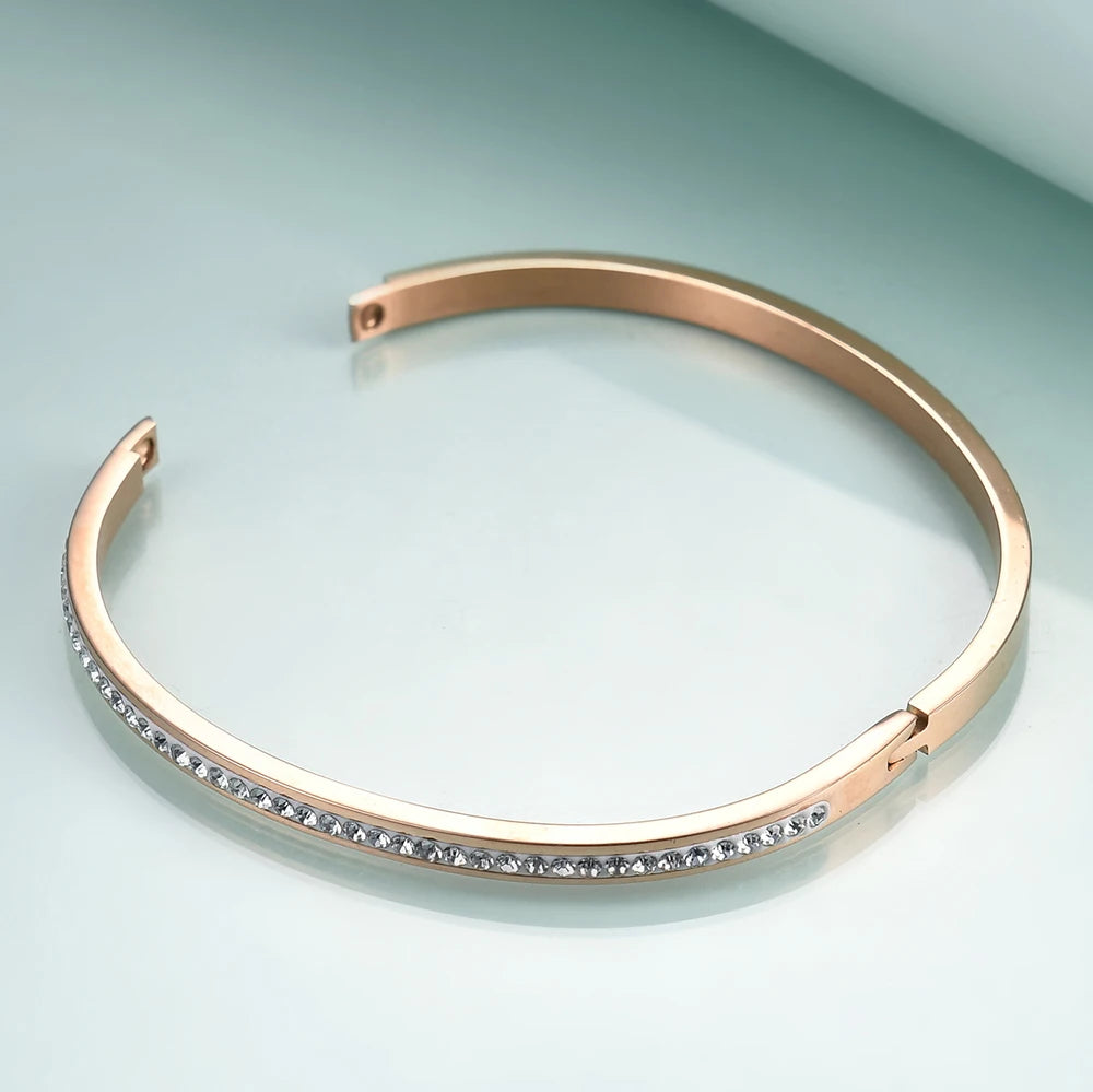 LA  Bracelets With Two Line Crystal