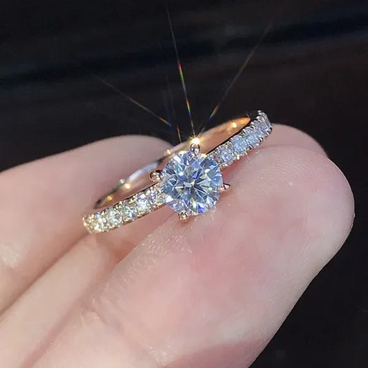 Lamar King Women Trendy Shiny Crystal Ring