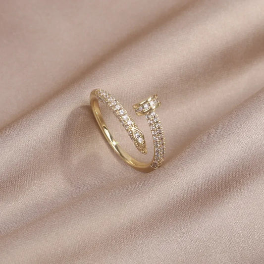 LA Zircon Simple Geometric Ring Elegant Women's